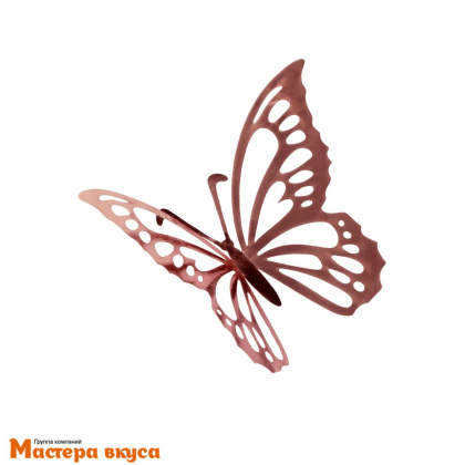 Зеркальное украшение БАБОЧКИ, ажур, розовое золото, пластик (микс набор 12 шт) ~15*15 см