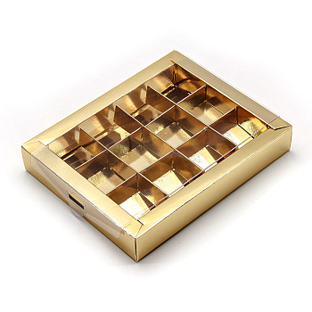 Упаковка для конфет 12 шт с прозр. крышкой 190*150*30мм (золото), 1 шт. (5-д)