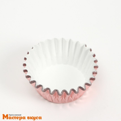 Капсула бумажная для конфет, d-3,5см  h-2см,  МЕТАЛЛИК РОЗОВАЯ (миниупак ~20-25 шт)