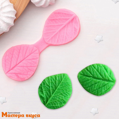 Молд силиконовый, вайнер ЛИСТОЧЕК МЯТЫ 3D (2 части), ~9,5*3,5*0,5 см