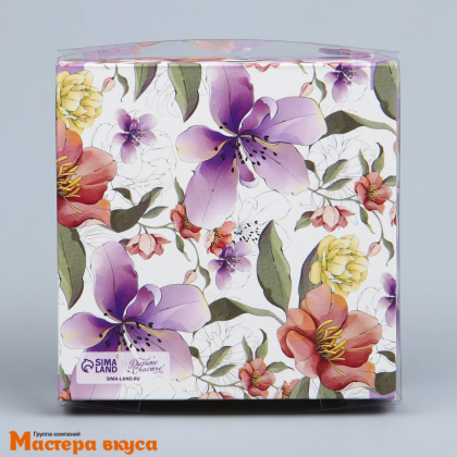 Упаковка для пряников и печенья с прозр. крышкой 105*105*30 мм  (With love)