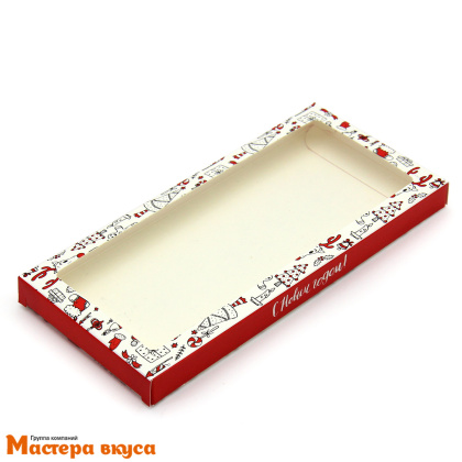 Упаковка для шоколадной плитки 171*80*14 мм  (Красно-белый паттерн)