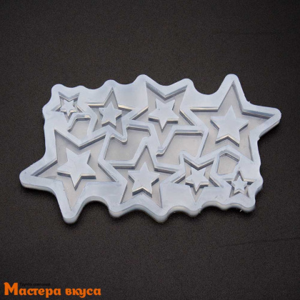 Молд силиконовый ЗВЕЗДА СКВОЗНАЯ, 8 элементов, d 5-4-3-2 см 