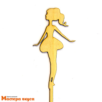 Топпер деревянный силуэт БАРБИ, 33.5 см