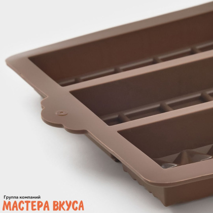 Форма для шоколада силиконовая, плитка ДУБАЙСКИЙ ШОКОЛАД квадраты,полосы, 6 ячеек 275*170*20 мм