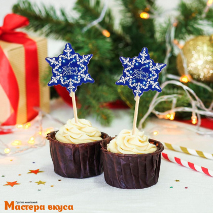 Набор топперов  СНЕЖИНКА, картон, (набор 12 шт) ~12см