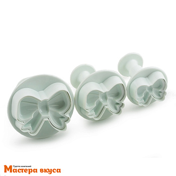 Вырубка-плунжер с выталкивателем БАНТ ОБЪЕМНЫЙ, d~3/3,5/4,5 см, (набор 3 шт)