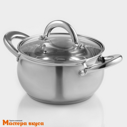 Кастрюля с крышкой из нержавеющей стали Гиперион 1,9 л, d-16 см