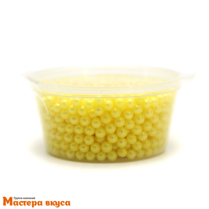 Посыпка Шарики сахарные Жемчуг ЖЕЛТЫЙ перламутр (4мм)