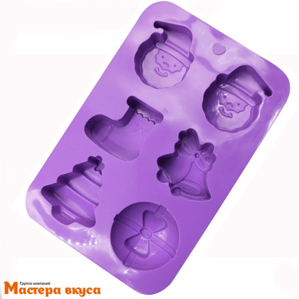 Форма силиконовая НОВОГОДНЯЯ НОЧЬ, (6 ячеек) 25*17*2,2 см