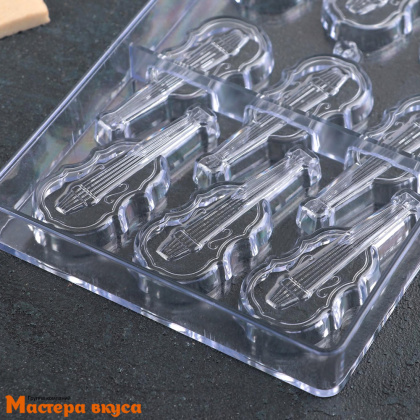 Форма для шоколада  прочный пластик СКРИПКА, (12 ячеек) 330*162 мм