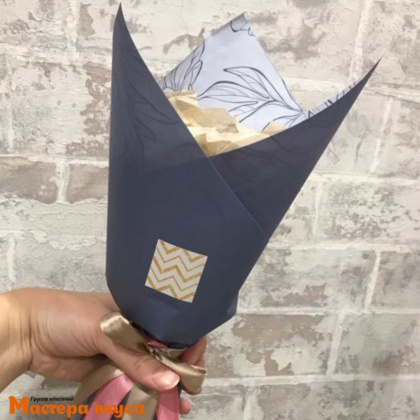 Бумага упаковочная "Лиловые цветы" двухсторонняя (крафт), 50*70 см