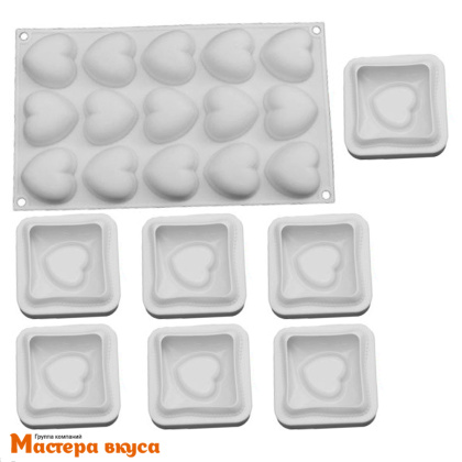 Форма силиконовая Silikomart TI VOGLIO BENE Влюбленность,(набор 7шт+лист), (Италия)