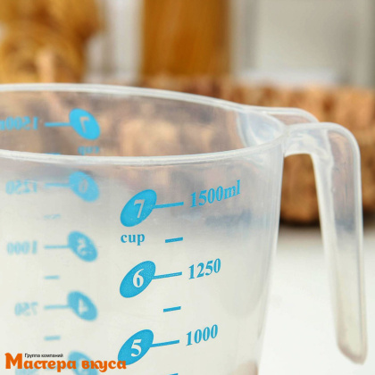 Мерный кувшин 1500 мл, полистирол, "Колор Доляна"