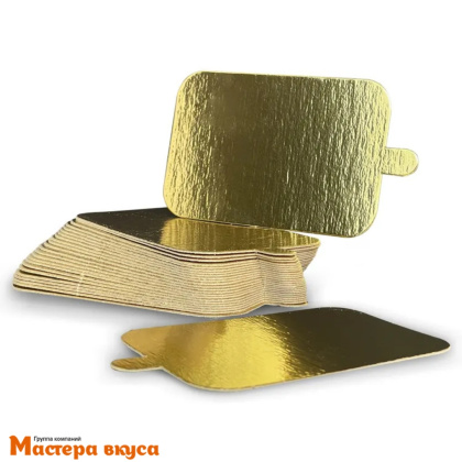 Подложка-сольерка 0,8 мм с держателем прямоугольная 100*65 мм золото