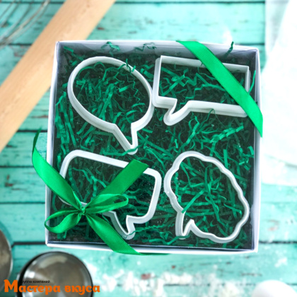 Набор вырубок пластик КОМИКС - ОБЛАЧКА в коробке, (набор 4 шт) ~7см