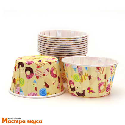 Форма бумажная Маффин 50*40 мм, ламинированная СЛАДОСТИ