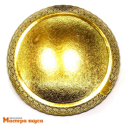 Подложка-поднос ЛЕОНАРДО (картон) золото, D-28 см