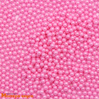 Посыпка Шарики сахарные Жемчуг РОЗОВЫЙ перламутр (4мм), 50 гр 