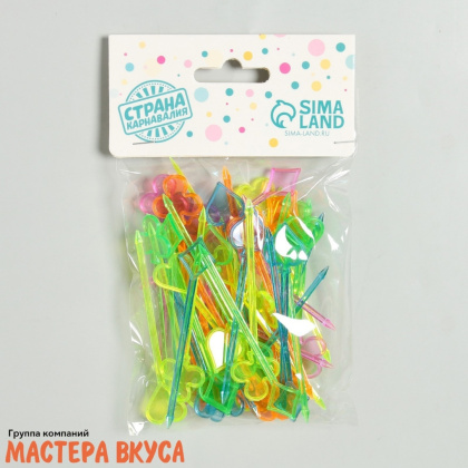 Шпажки "Карточная масть", пластик, 10 см (набор 50 шт)