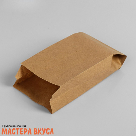 Пакет бумажный 200*100*50 мм, без окна, V-образное дно, (крафт)  