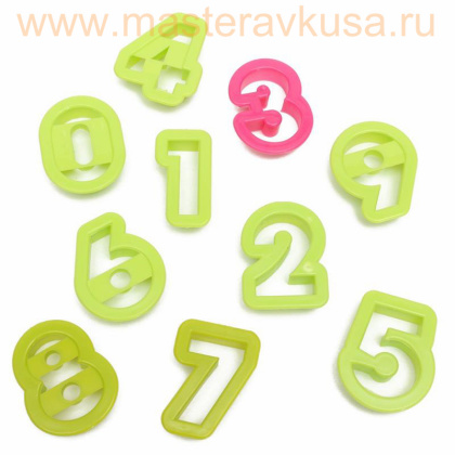Набор вырубок пластик ЦИФРЫ-БЕНТО, (набор 10 шт), h~4*5,5см