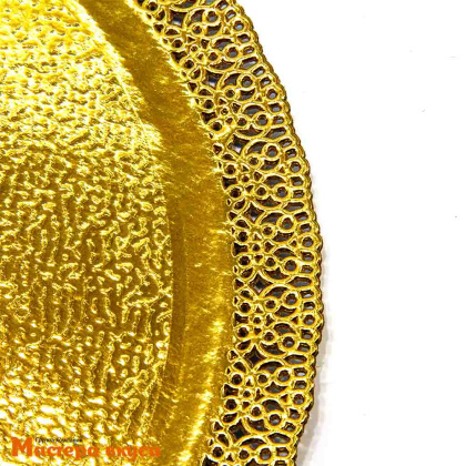 Подложка-поднос ЛЕОНАРДО (картон) золото, D-28 см