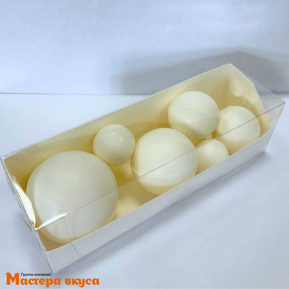 Фигурки из шок. глазури "Набор 6 шаров", БЕЛЫЙ, d~5.5/ 4.5/ 3.5/ 2.5 см 