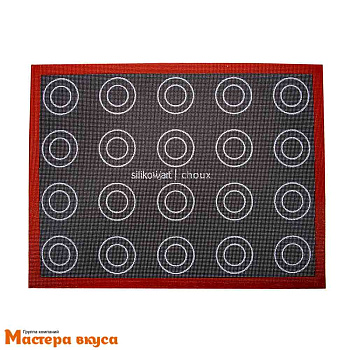 Коврик силиконовый армированный 40*30 см, с перфорацией и разметкой AIR MATEC, Silikomart (Италия)