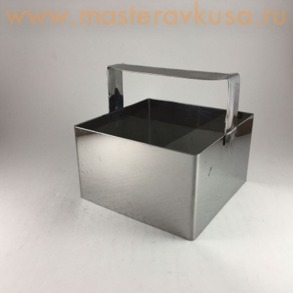 Форма-резак Квадрат  100*100  h60 мм, с ручкой (нерж.сталь)