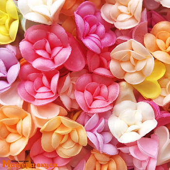 Вафельные цветы ФИАЛКИ, d~3 см, (упак 5 шт микс)