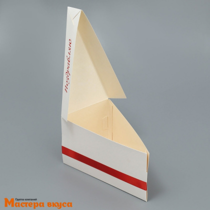 Упаковка для 1 кусочка торта, "Поздравляю", 155*85*85 мм, картон