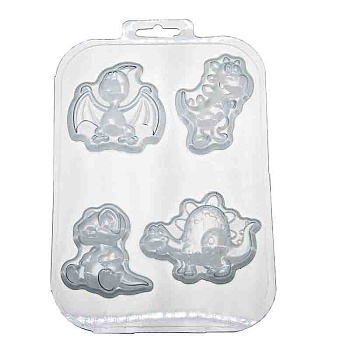 Форма для шоколада пластиковая ЗАТЕРЯННЫЙ МИР Динозавры, (4 ячейки)