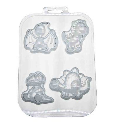 Форма для шоколада пластиковая ЗАТЕРЯННЫЙ МИР Динозавры, (4 ячейки)