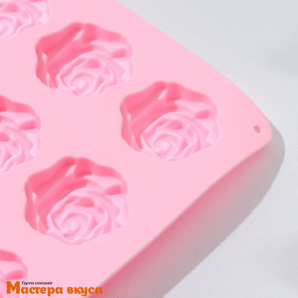 Форма для шоколада силиконовая  РОЗОЧКИ, (12 ячеек) 20,7*14,3*1,3 см