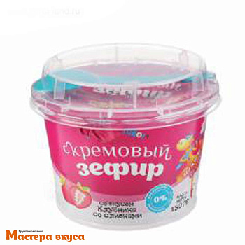 Кремовый зефир "Всегда готов", КЛУБНИКА СО СЛИВКАМИ, стаканчик с ложечкой, 130 гр