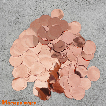 Конфетти декоративное для бенто-торта и шара, "Круг" розовое золото, d 1,5 см, 10гр