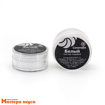 Пищевые блёстки (глиттер) Caramella БЕЛЫЙ, 3 г мелкая фракция