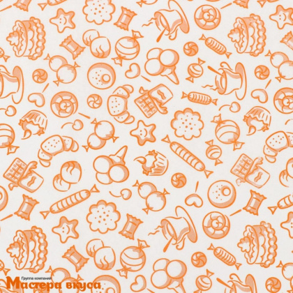 Бумага упаковочная для сладостей (подпергамент силиконизированный) СЛАДОСТИ 38 см, (5 м) 