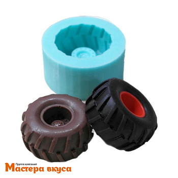 Молд силиконовый  2,5D КОЛЕСО ТРАКТОР, изд d 4см (шоколад~15гр)