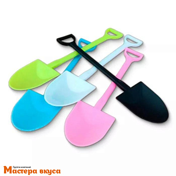 Ложка пластиковая десертная (лопатка), 12 см, цвет микс (упак 5 шт)