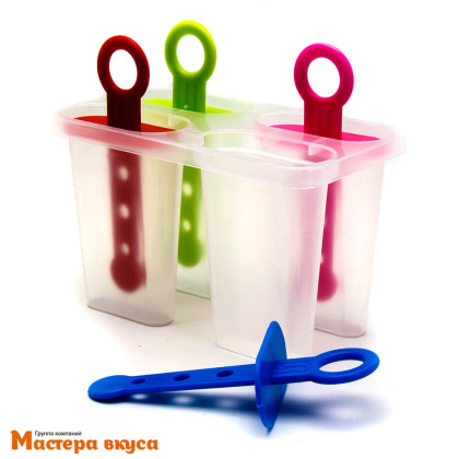 Форма для мороженого пластиковая (эскимо) СИМПЛ, (4 ячейки) 12,5*7*10 см