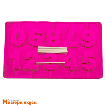 Форма для леденцов силиконовая ЦИФРЫ-АРИФМЕТИКА, (10 ячеек) 29*17 см