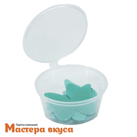 Вафельные БАБОЧКИ цветные двухсторонние голубой градиент, упак. 10 шт