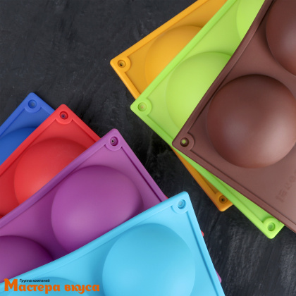 Форма силиконовая ПОЛУСФЕРА (шар),  d 80 мм, (5 ячеек)