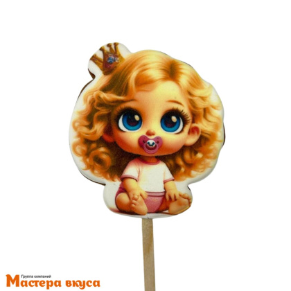 Топпер имбирный пряник "Малышка блондинка", ~9*8 см, 50 гр