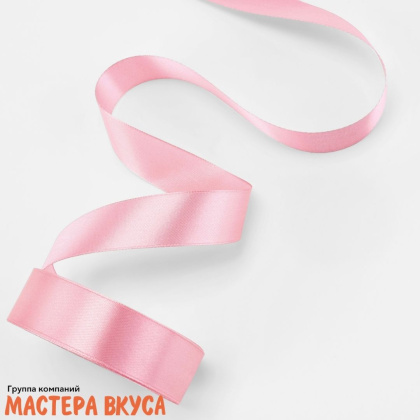 Лента атласная, РОЗОВАЯ (ПАСТЕЛЬ), 25мм, ~23м