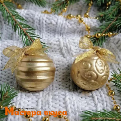 Форма для шоколада пластиковая (НГ) НОВОГОДНИЕ ШАРЫ (завитки, полосы) D-5 см (4 фигуры) 