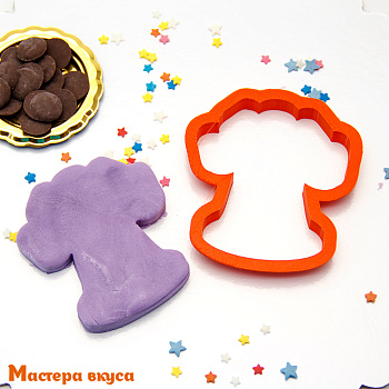 Вырубка пластик КОЛОКОЛЬЧИК С БАНТОМ, 8 см 