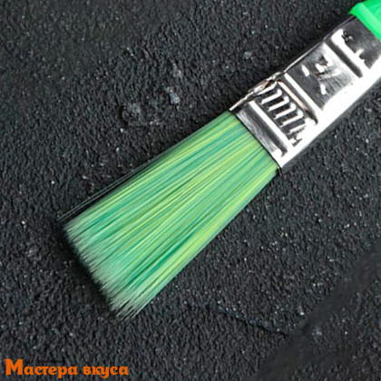 Кисть кулинарная нейлоновая 17*1,5 см, зеленая "Радуга"